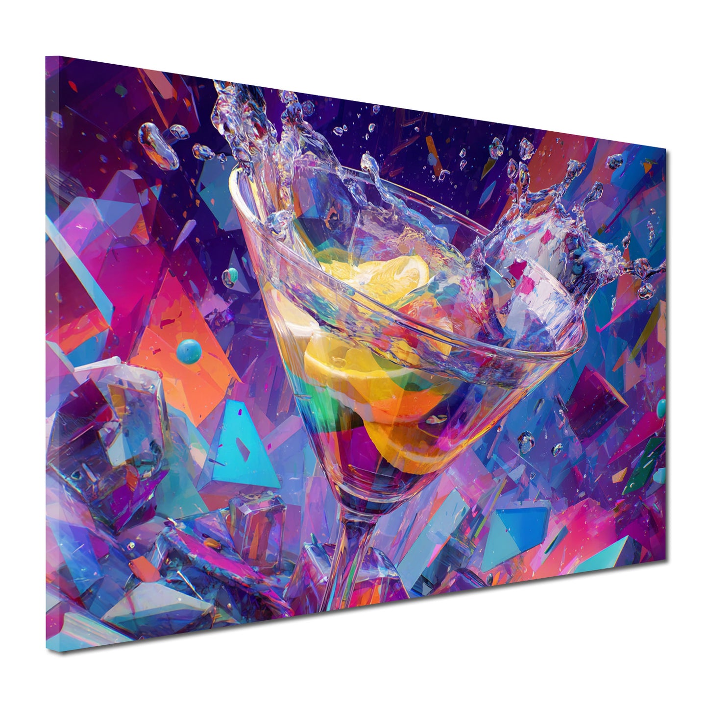 Pop Art bicchiere cocktail limone colori digitali quadro