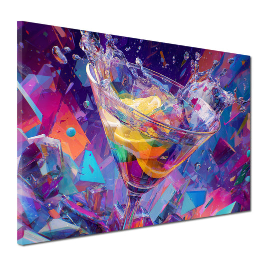 Pop Art bicchiere cocktail limone colori digitali quadro