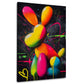 Pop art cane palloncino colorato neon stile astratto quadro