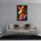 Pop art cane palloncino colorato neon stile astratto quadro