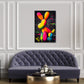 Pop art cane palloncino colorato neon stile astratto quadro