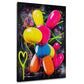 Pop art cane palloncino colori vivaci neon design astratto quadro