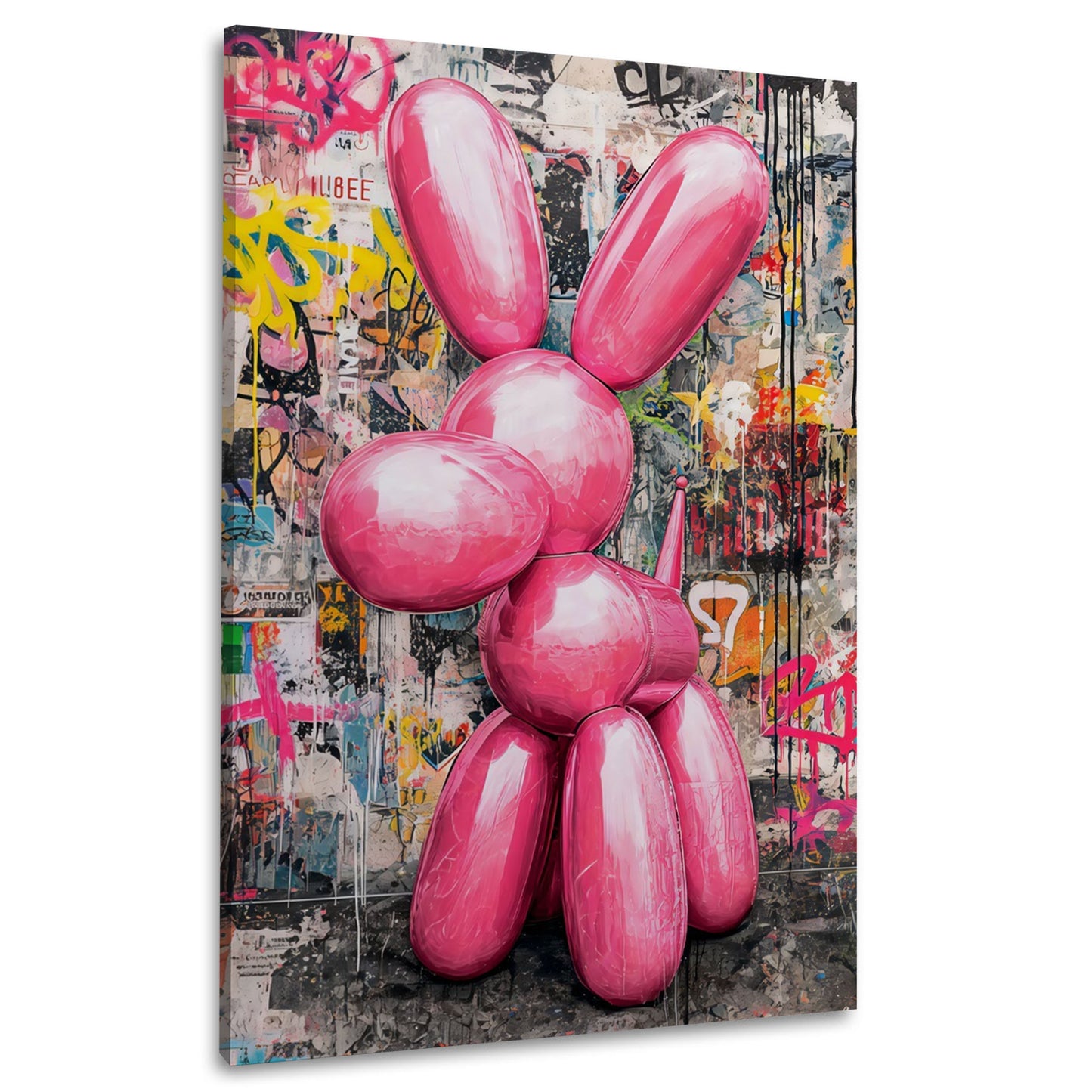 Pop art cane palloncino rosa scultura moderna quadro