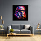 Pop Art casco futuristico colori accesi sfondo nero quadro