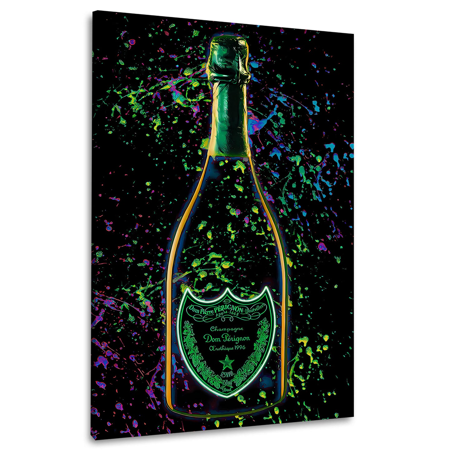 Pop Art champagne lusso colori fluo arte moderna quadro