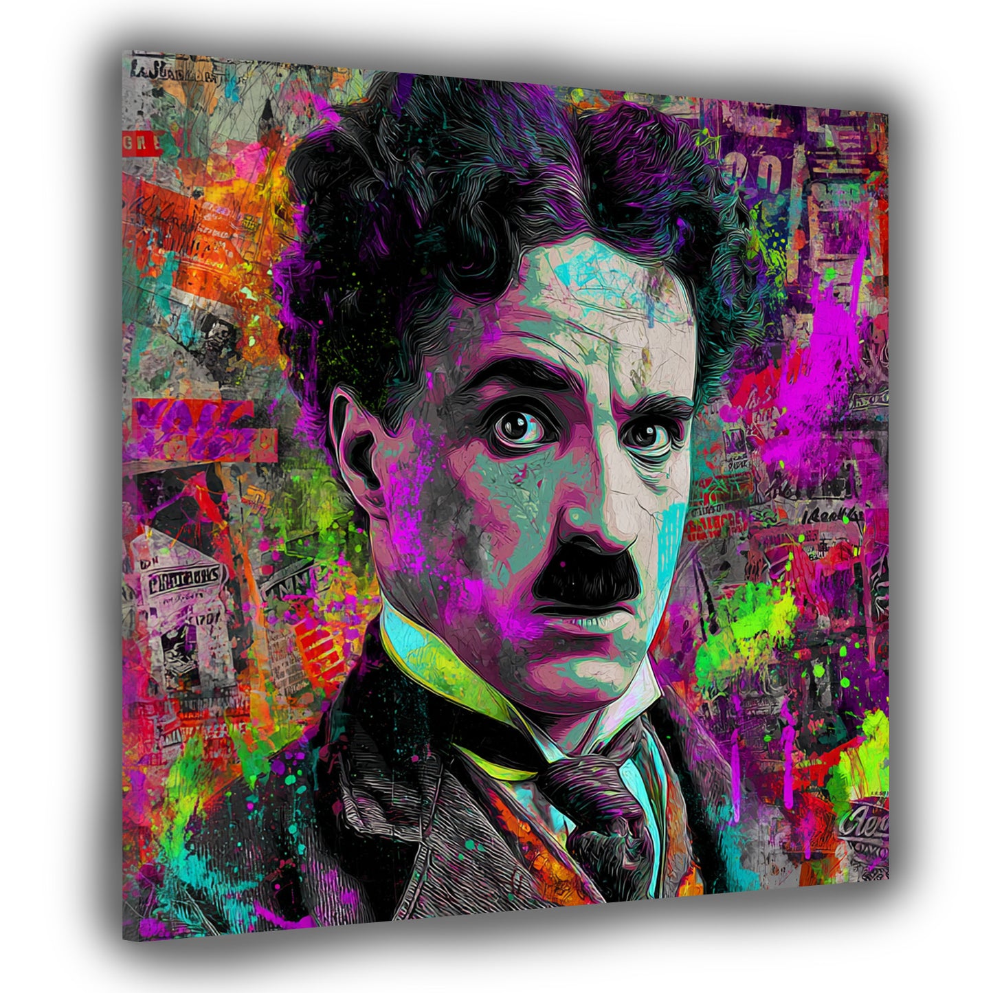 Pop Art Chaplin sguardo intenso urbana quadro