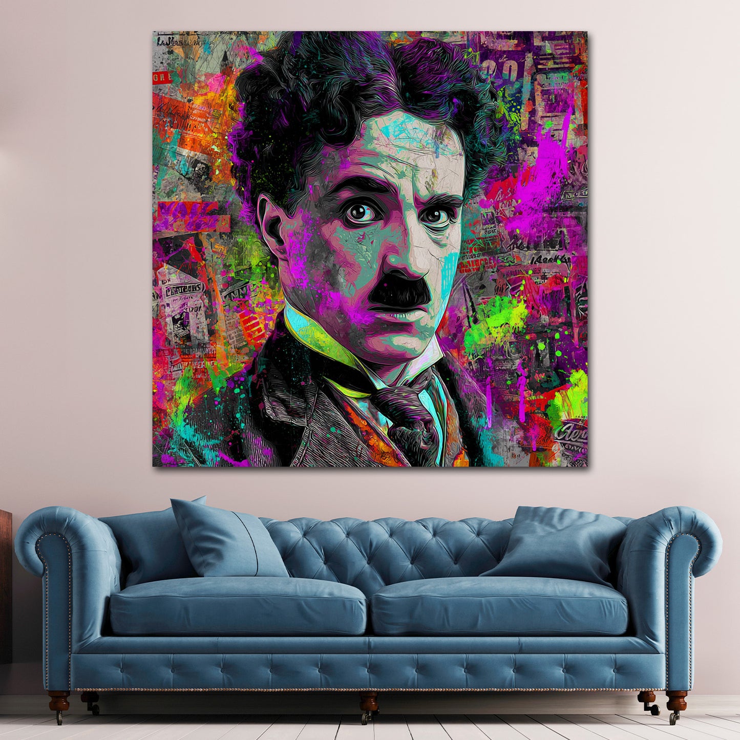 Pop Art Chaplin sguardo intenso urbana quadro