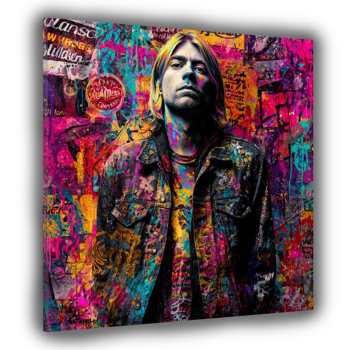 Pop Art Cobain ritratto grunge urbano espressivo quadro