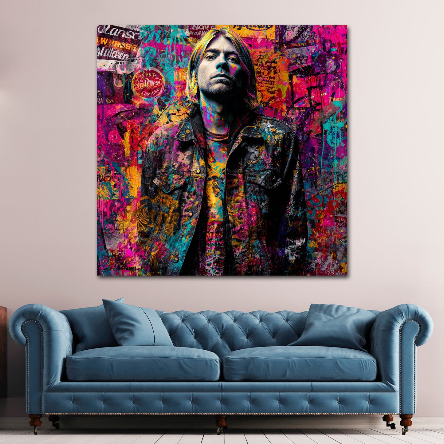 Pop Art Cobain ritratto grunge urbano espressivo quadro