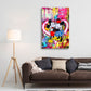 Pop art coppia topo amore cuore neon quadro