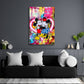 Pop art coppia topo amore cuore neon quadro
