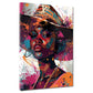 Pop Art donna africana elegante con cappello quadro