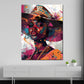 Pop Art donna africana elegante con cappello quadro