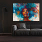 Pop Art donna africana volto astratto colori intensi quadro