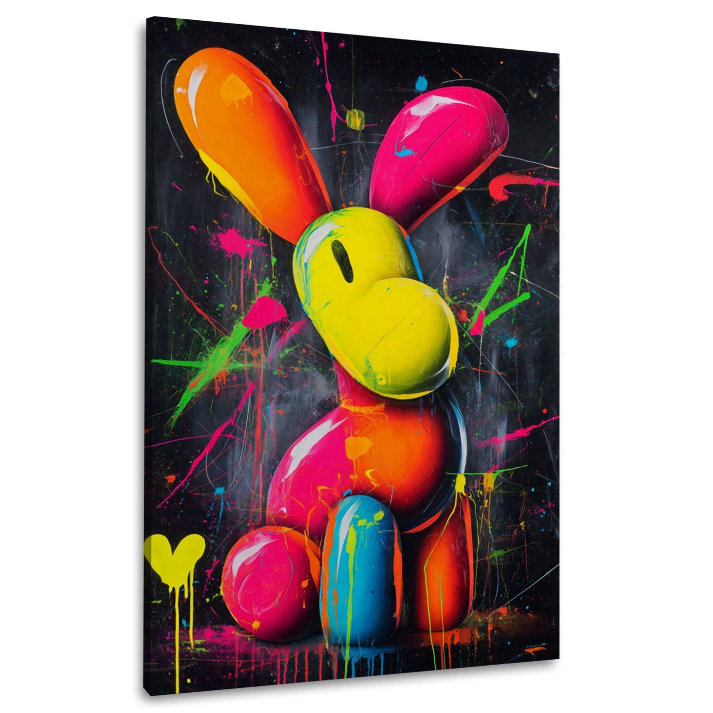 Pop art figura palloncino colorata neon stile astratto quadro