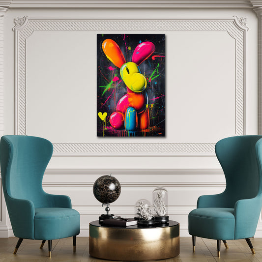 Pop art figura palloncino colorata neon stile astratto quadro