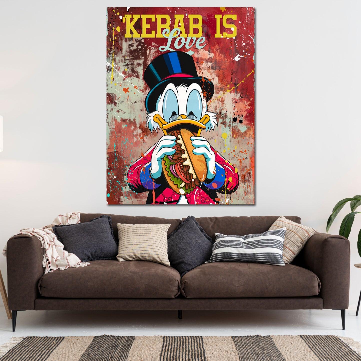 Pop Art fumetto duck kebab amore quadro