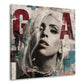 Pop Art Gaga ritratto in bianco nero con tipografia quadro