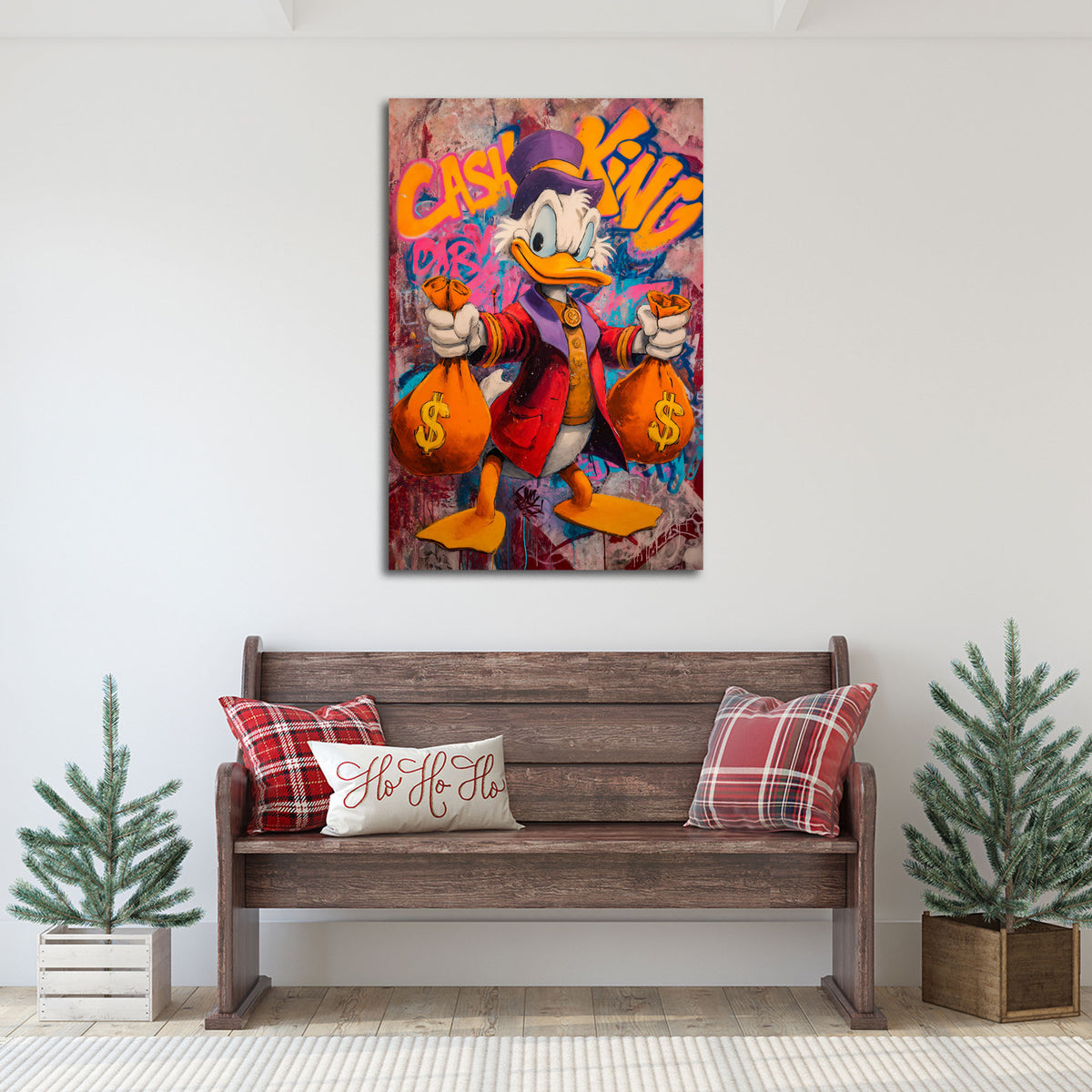 Pop Art graffiti anatra soldi dollari ricchezza successo business quadro