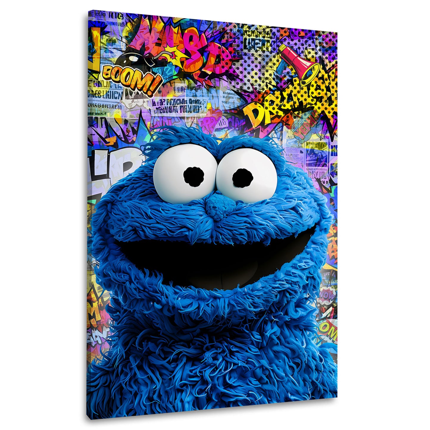 Pop Art graffiti colorata mostro blu quadro