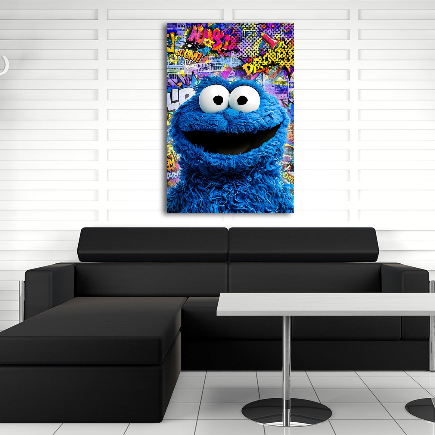 Pop Art graffiti colorata mostro blu quadro