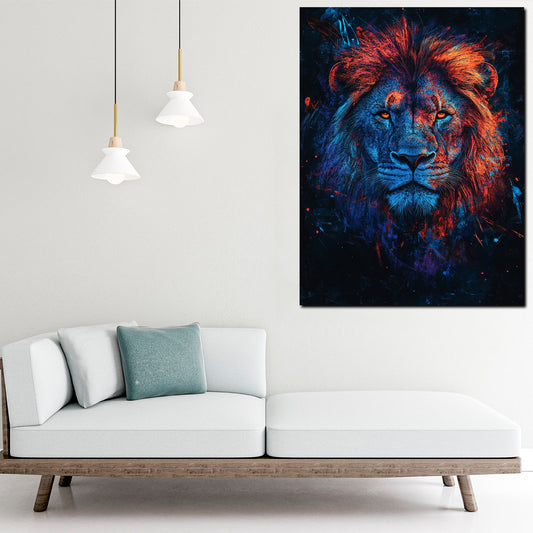 Pop Art leone maestoso colori accesi quadro