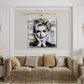 Pop Art Madonna ritratto bianco nero collage iconico quadro