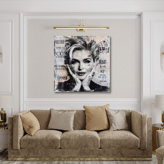 Pop Art Madonna ritratto bianco nero collage iconico quadro