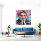 Pop Art Madonna ritratto stile rivista colori vivaci quadro