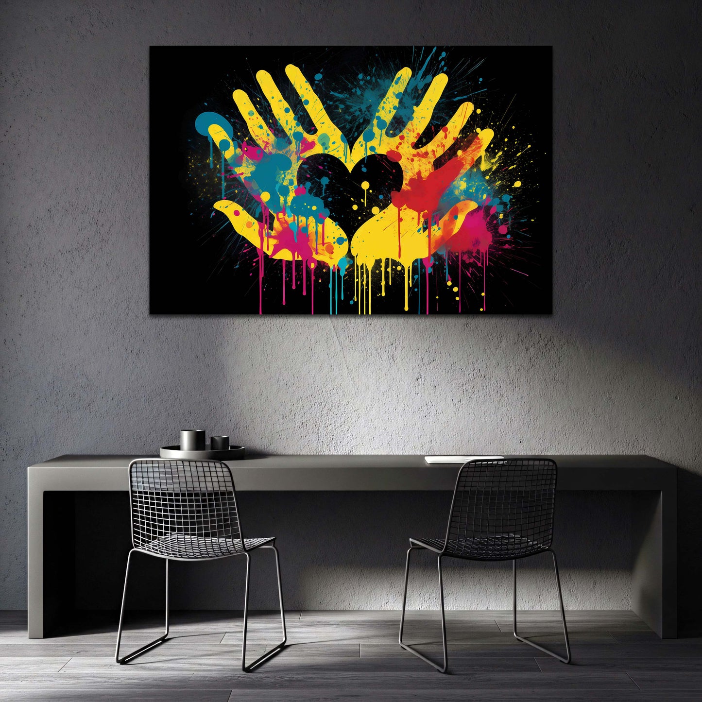 Pop Art mani cuore colori vivaci quadro