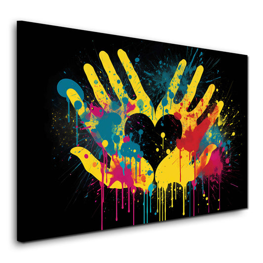 Pop Art mani cuore colori vivaci quadro