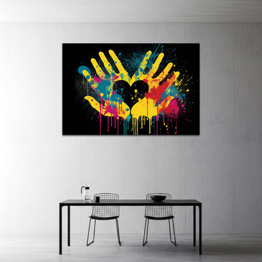 Pop Art mani cuore colori vivaci quadro