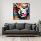 Pop Art Marilyn ritratto bianco nero con accenti di colore quadro