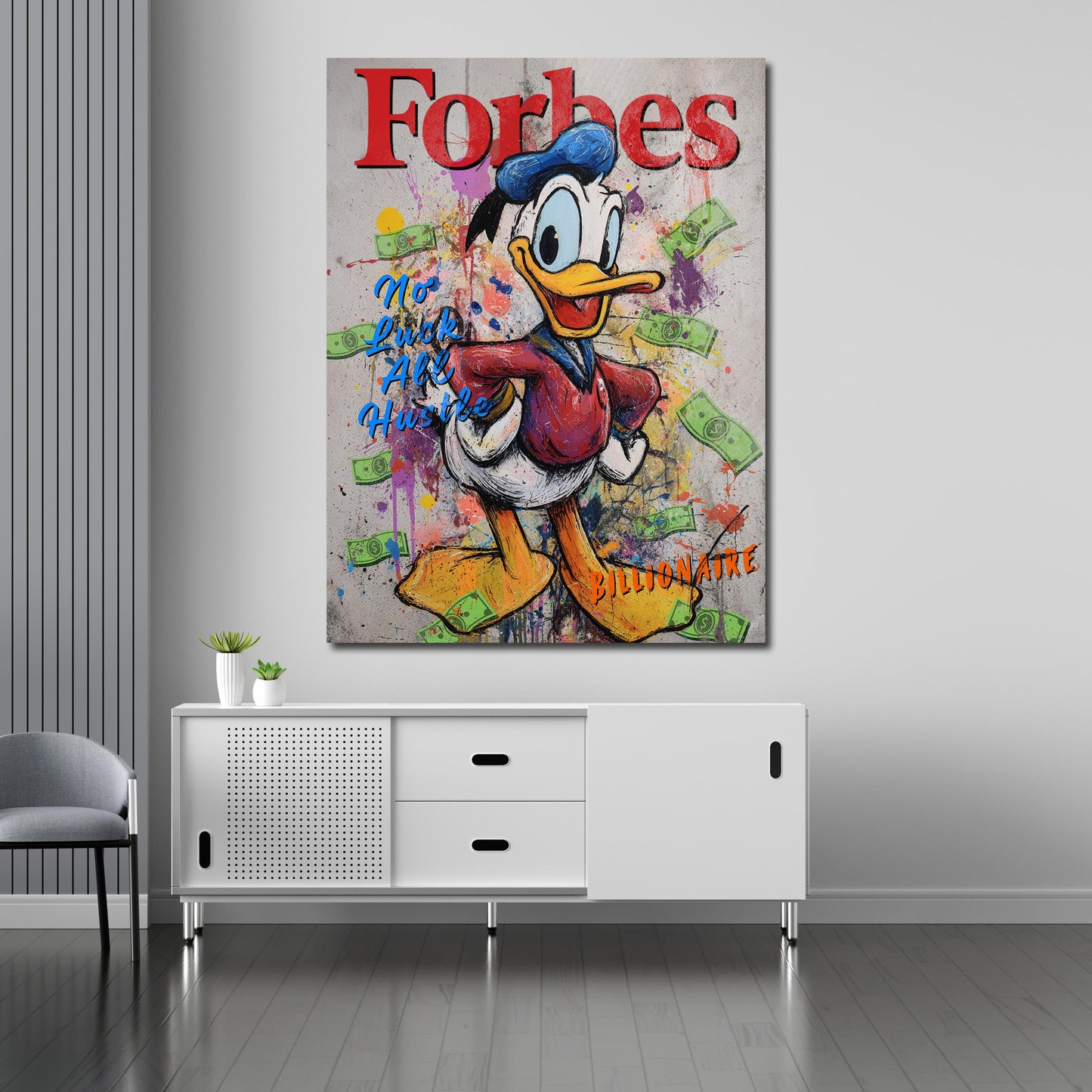 Pop Art papero soldi motivazione billionaire quadro