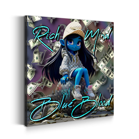 Pop Art puffetta con look di lusso e soldi quadro