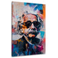 Pop Art ritratto Albert scienziato astratto colori vivaci quadro