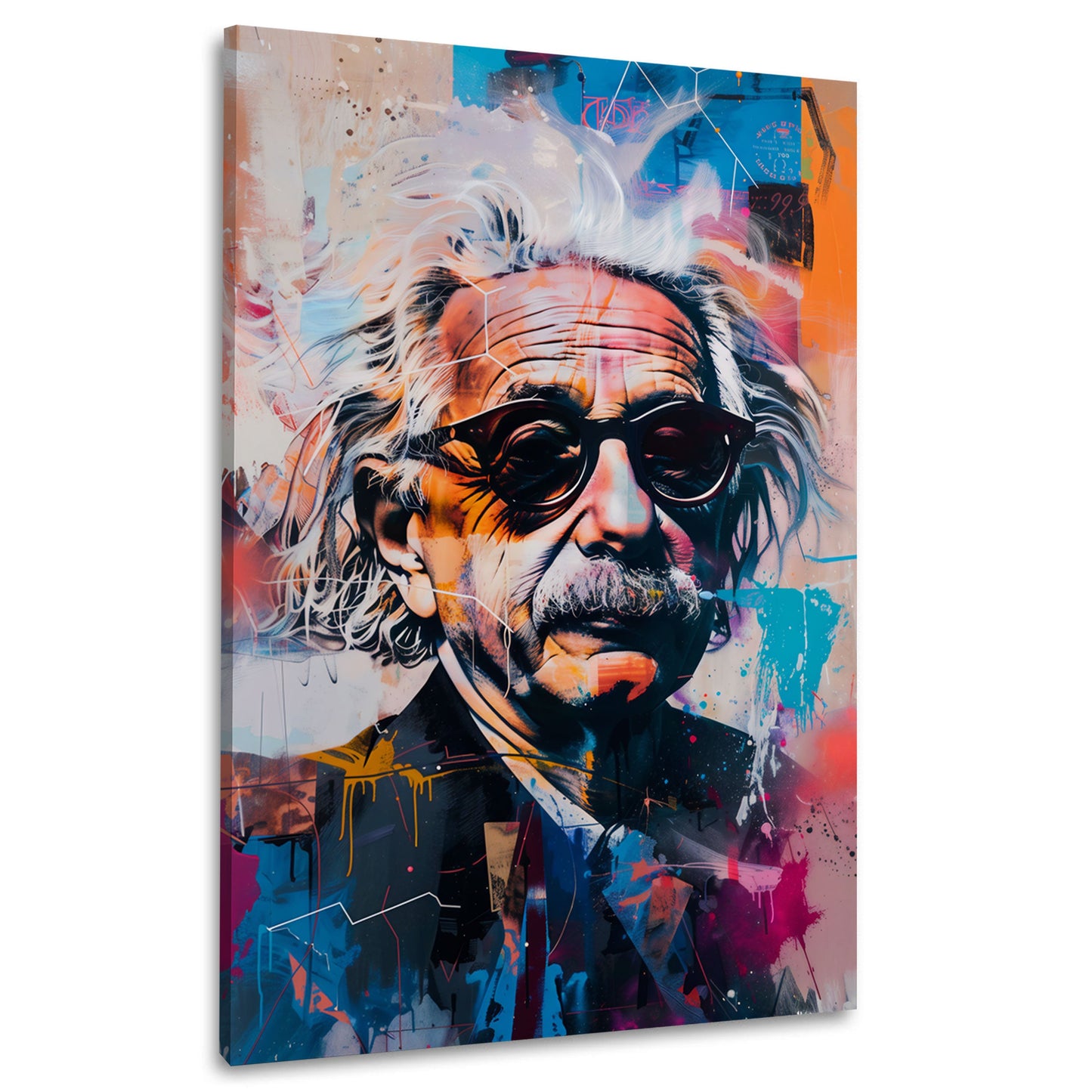 Pop Art ritratto Albert scienziato astratto colori vivaci quadro