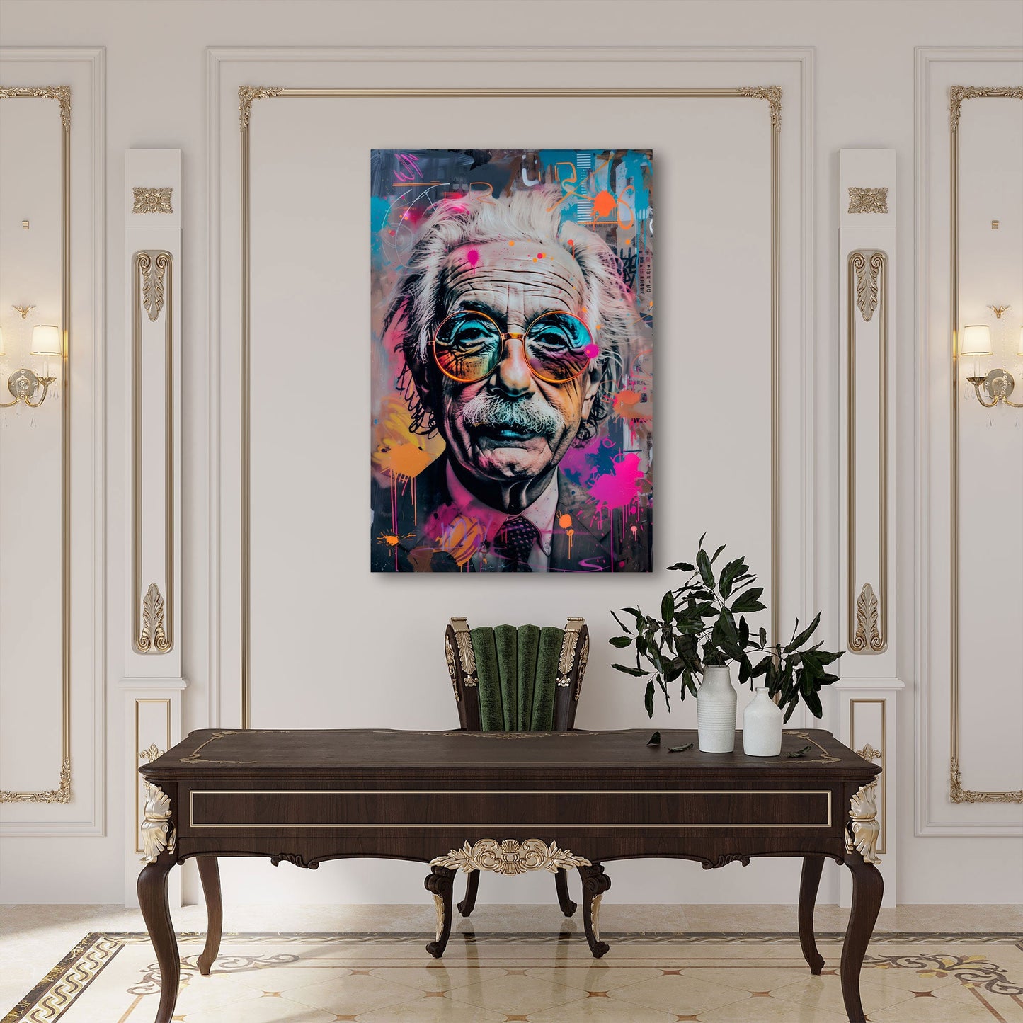 Pop Art ritratto Albert scienziato cool colori vivaci quadro
