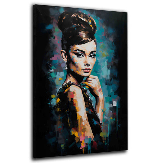 Pop Art ritratto audrey colori vivaci stile elegante quadro