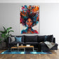 Pop Art ritratto donna africana capelli afro colori quadro
