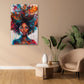 Pop Art ritratto donna africana capelli afro colori quadro