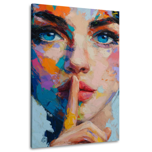 Pop Art ritratto donna colorato occhi blu arte moderna quadro