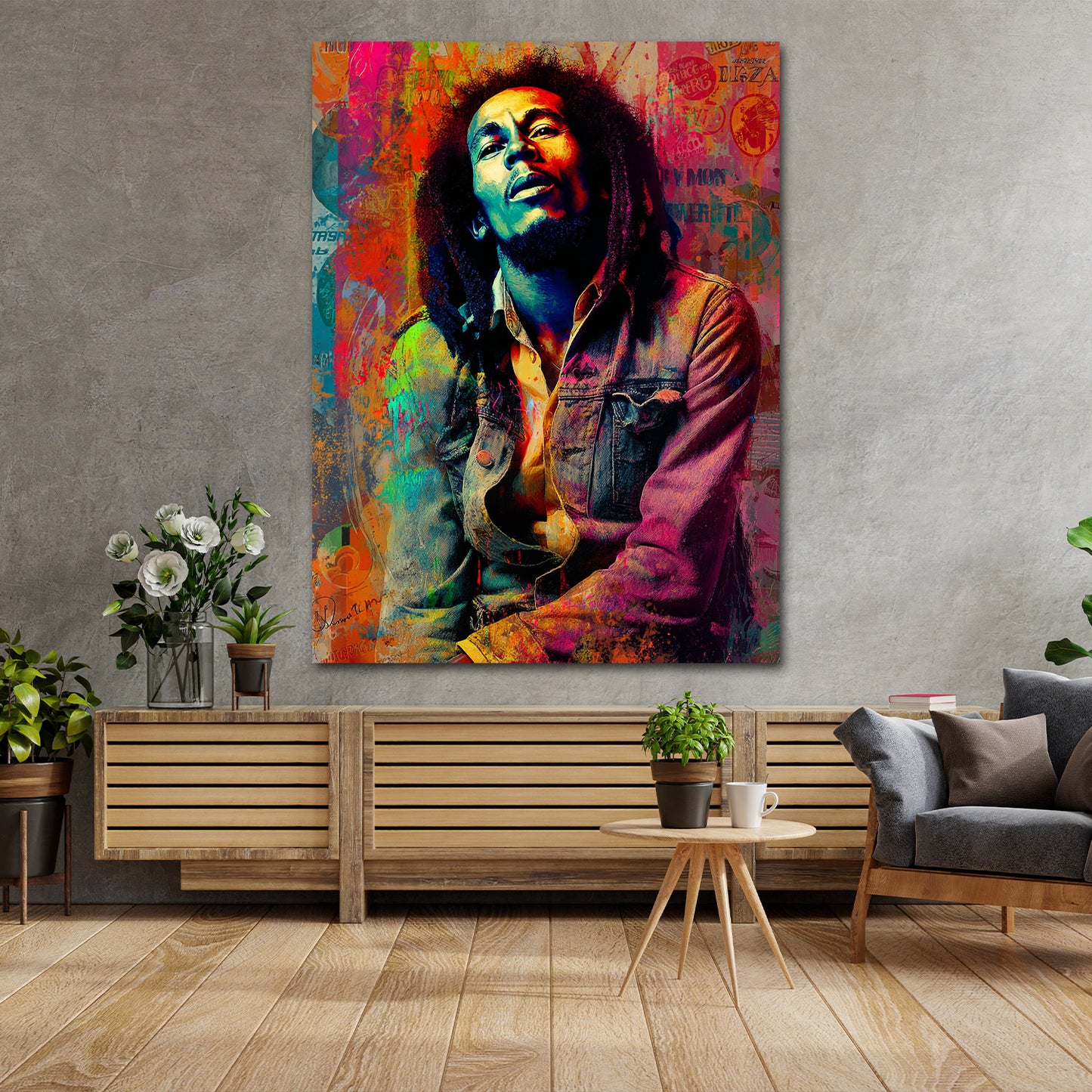 Pop Art ritratto Marley icona reggae quadro