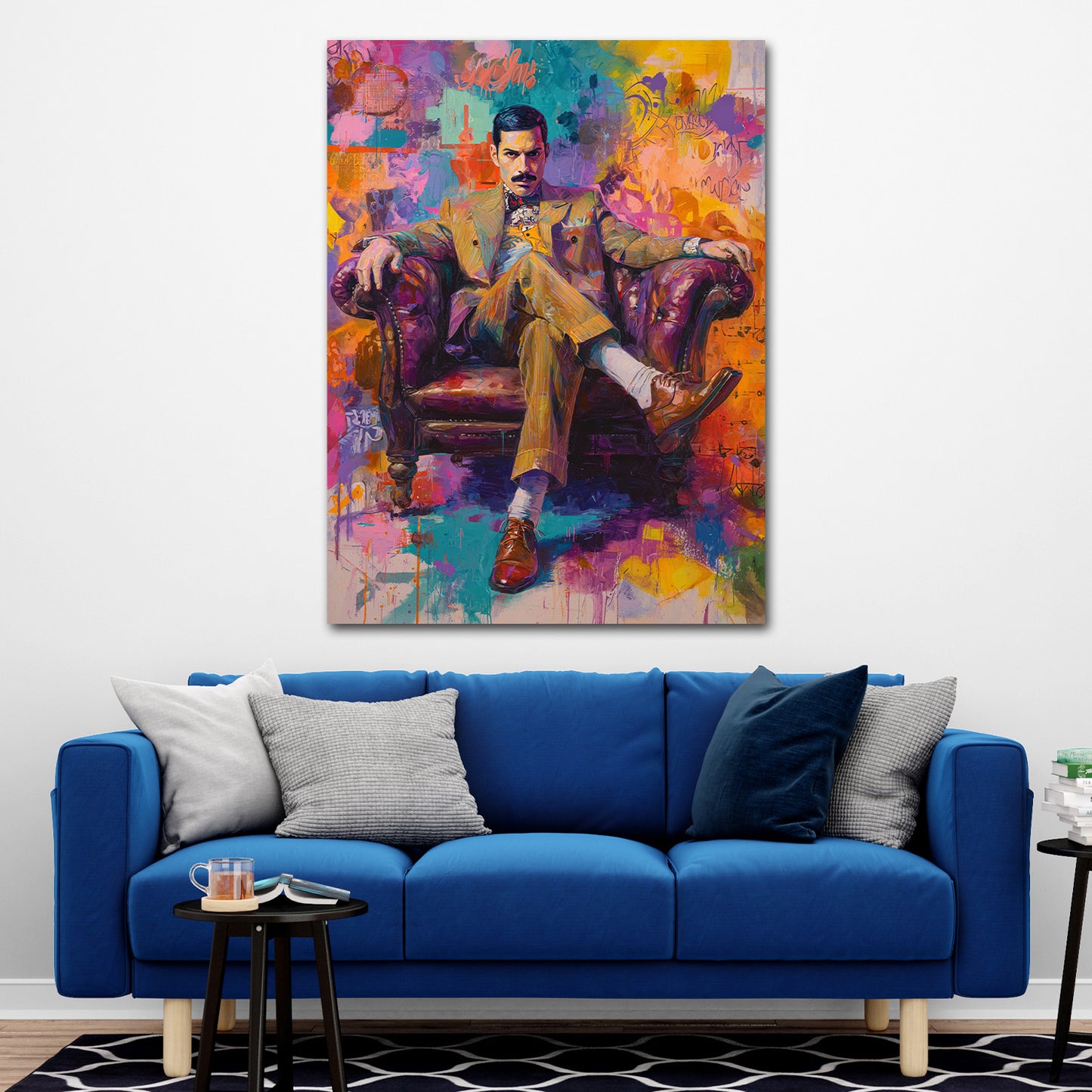 Pop Art ritratto Mercury su poltrona vintage quadro