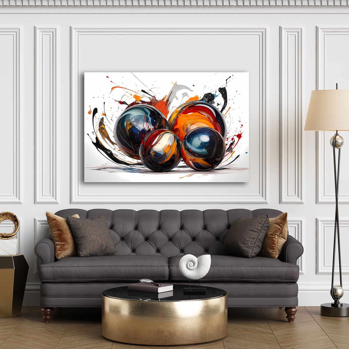 Pop art sfere astratte su sfondo bianco quadro