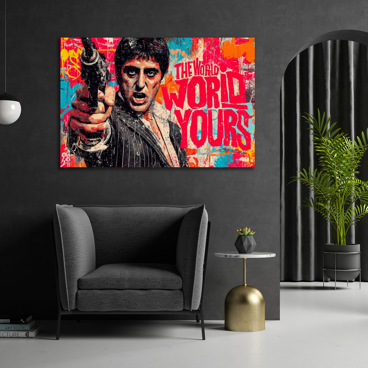 Pop Art street art Scarface the world is yours gangster quadro