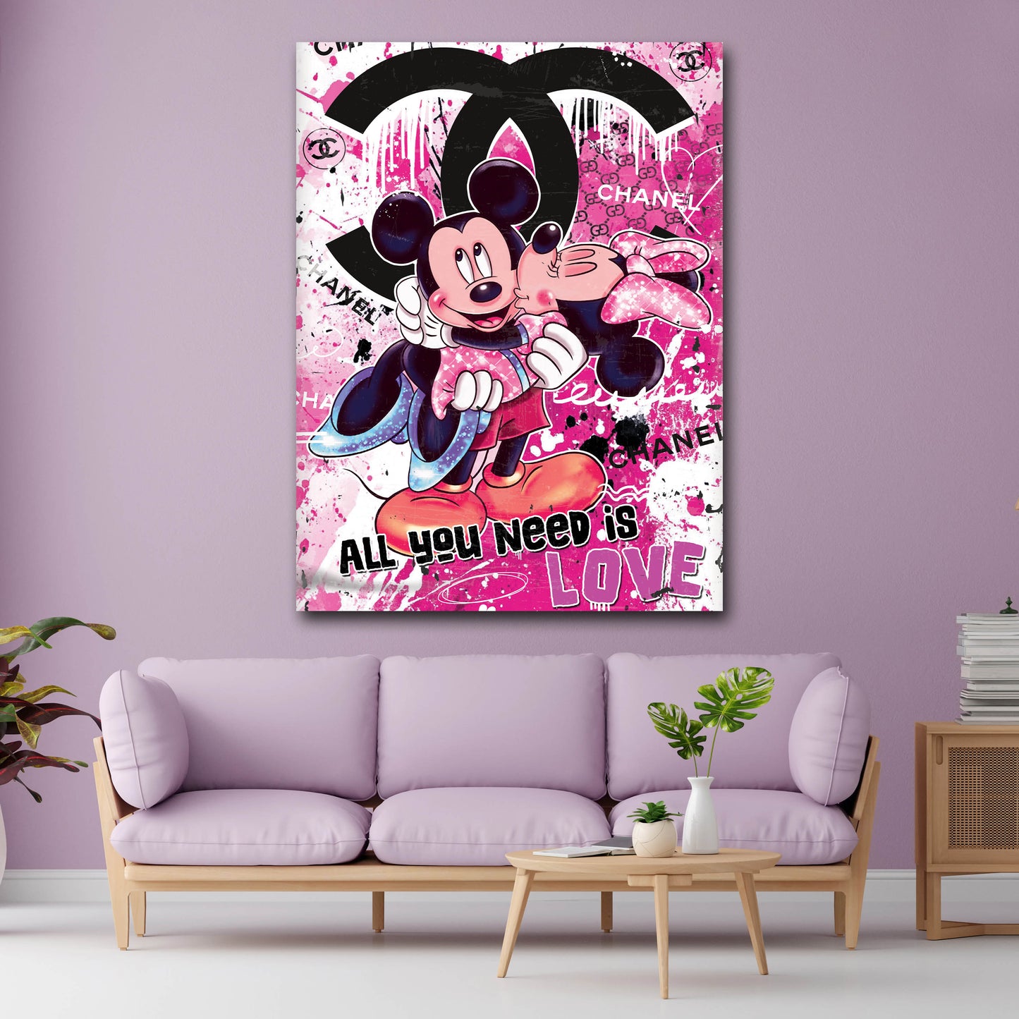 Pop Art topi amore rosa bacio quadro