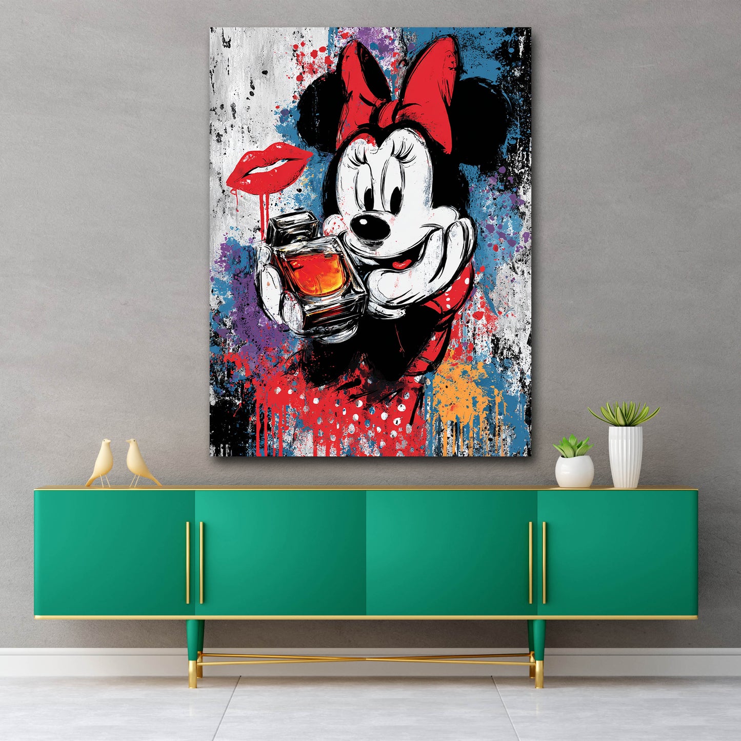 Pop Art topo profumo moda bacio colorato quadro