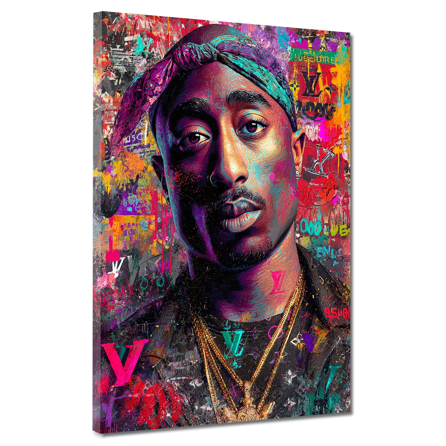 Pop Art Tupac ritratto hip hop colorato quadro