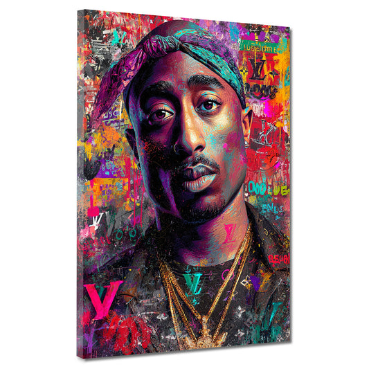 Pop Art Tupac ritratto hip hop colorato quadro
